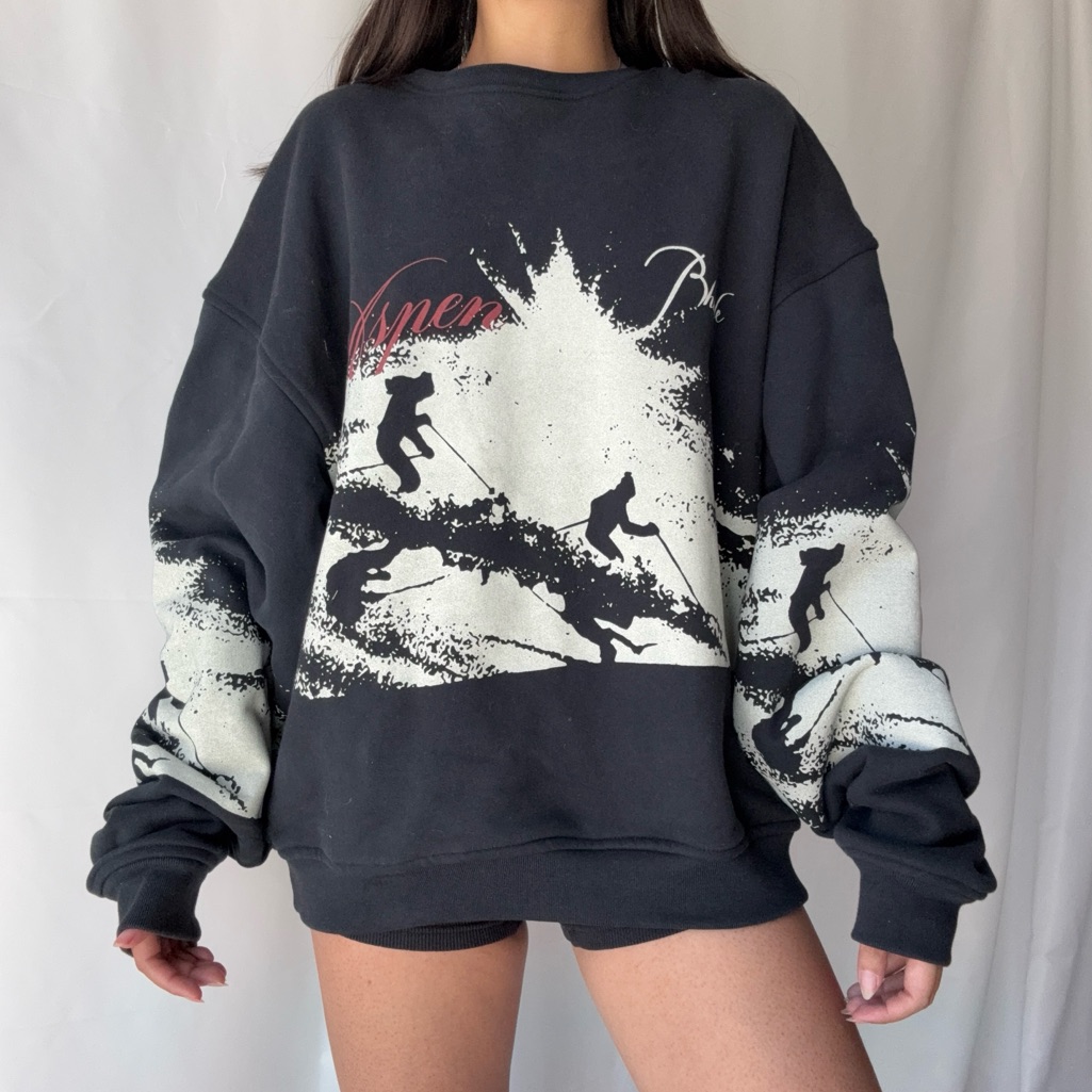Rhude Men's Aspen Highland Ski Crewneck Black
